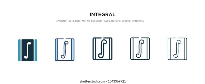 integral icon in different style vector illustration. two colored and black integral vector icons designed in filled, outline, line and stroke style can be used for web, mobile, ui