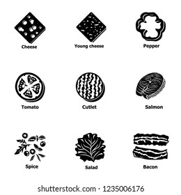 Integral part icons set. Simple set of 9 integral part vector icons for web isolated on white background