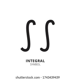 Integral symbol. Integral icon isolated on white background. Math sign, vector icon. Mathematic symbol, vector illustration, simple element.