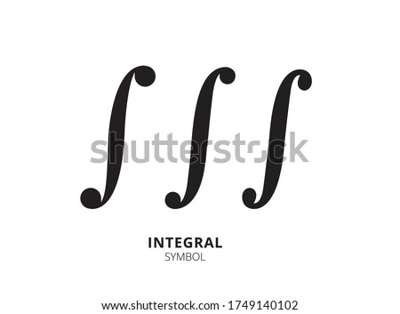 Integral symbol. Integral icon isolated on white background. Math sign, vector icon. Mathematic symbol, vector illustration, simple element.