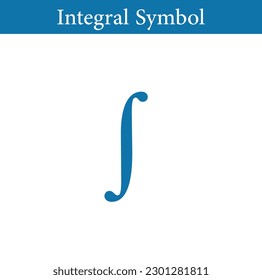Símbolo integral de matemáticas. Ilustración vectorial aislada en fondo blanco.