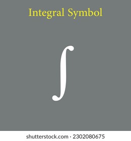 Integral symbol in mathematics. Vector illustration isolated on grey background.