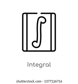 integral vector line icon. Simple element illustration. integral outline icon from signs concept. Can be used for web and mobile