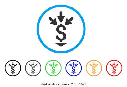 Integrate Payment rounded icon. Style is a flat integrate payment gray symbol inside light blue circle with black, gray, green, blue, red, orange versions.