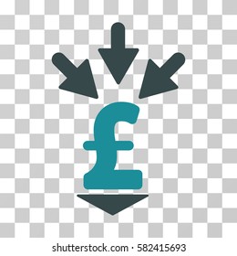 Integrate Pound Payment vector pictograph. Illustration style is a flat iconic bicolor soft blue symbol on a transparent background.