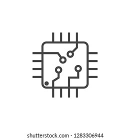 Integrated circuit chip icon graphic design template vector isolated