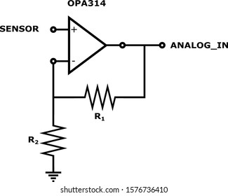 Integrated Circuit (IC) OPA314. Operational Amplifier used for voltage gain