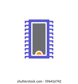 Integrated circuit, microchip icon vector, filled flat sign, solid colorful pictogram isolated on white. Symbol, logo illustration. Pixel perfect