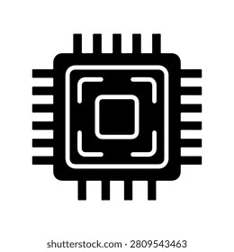 Integrated Circuit Silhouette Vector Icon