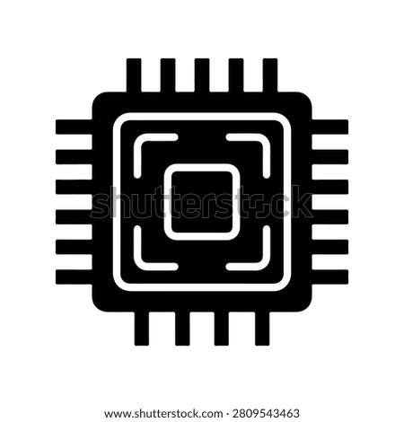 Integrated Circuit Silhouette Vector Icon