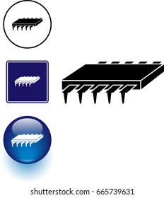 signo y botón de símbolo de circuito integrado