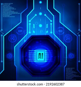 Integrated Circuit technology concept. Blueprint digital technology concept