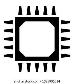 Integrated circuits of microprocessor solid vector icon