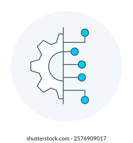 Integrated Concurrent Engineering Icon. Collaborative Engineering and Process Optimization Illustration.