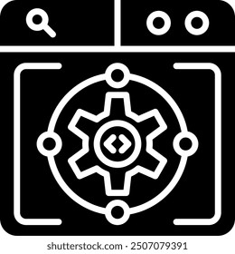 Integrated Development Environment Glyph Vector Icon Design