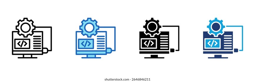 Integrated Development Environment icon Multi Style Vector Illustration