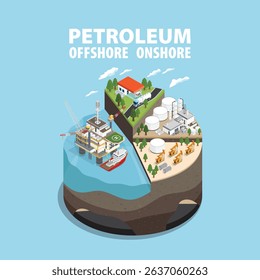 Integrated Energy: Offshore Operations and Refining Systems in Isometric graphic
