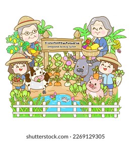 Sistema agrícola integrado en idioma tailandés significa "Sistema agrícola integrado"