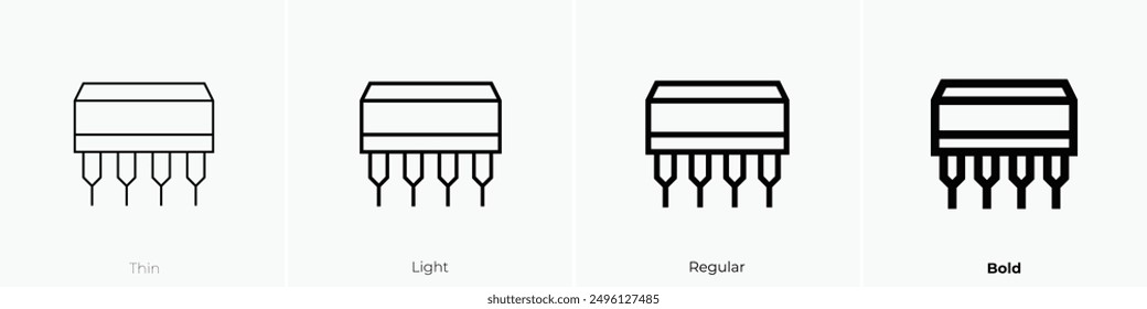 integrated icon. Thin, Light Regular And Bold style design isolated on white background