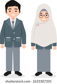 Integrated Islamic High School Students in Uniform for Digital Art and Design