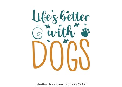 An integrated line art dog illustration adds charm, making this design perfect for animal lovers.