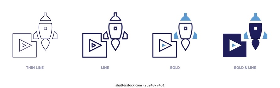 Integrated marketing icon in 4 different styles. Thin Line, Line, Bold, and Bold Line. Duotone style. Editable stroke.