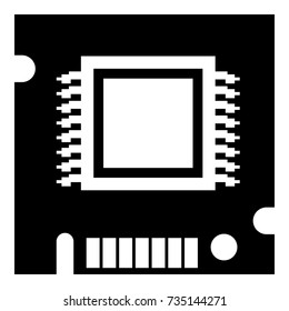 Integrated microchip icon. Simple illustration of integrated microchip vector icon for web