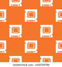 Integrated microchip pattern vector orange for any web design best