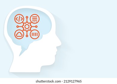 Integrated Operations Centre Icon In Human Brain