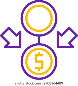Integrierte Zahlungslinie Zwei Farben Vektor Symbol Design