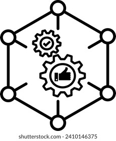 integrated system icon total quality management vector TQM sign