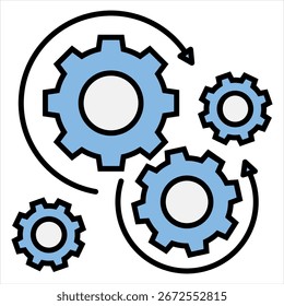 Integration Blue Black Single Icon Illustration