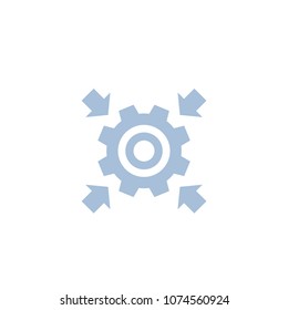 Integration concept vector icon with cogwheel