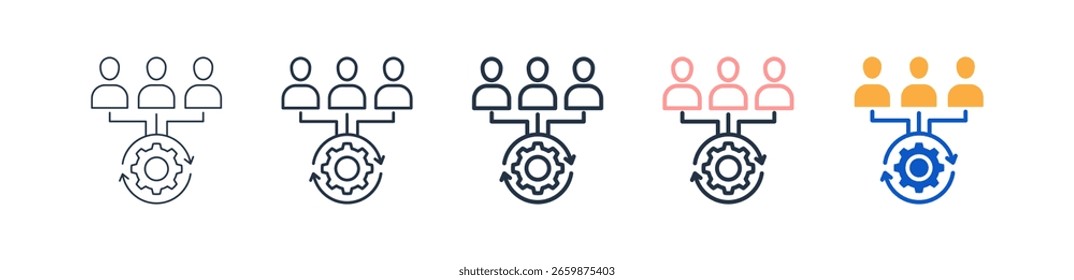 La integración de diferentes iconos de estilo establece la Ilustración vectorial.