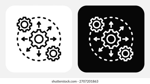 Conjunto de iconos monocromo dual de integración