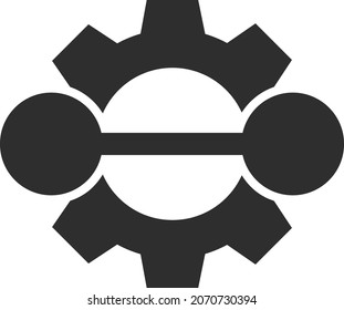 Icono del engranaje de integración con estilo plano. Imagen de icono del engranaje de integración vectorial aislado en un fondo blanco.