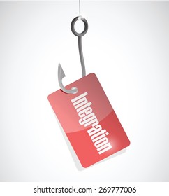 integration hook tag sign illustration design over white