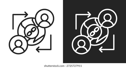 Icono De Integración En Estilo De Línea En Blanco Y Negro