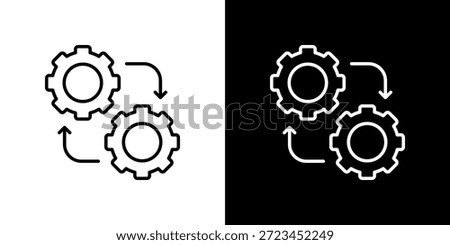 Integration icon black and white outline.