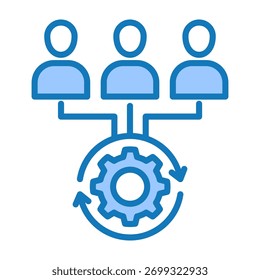 Ilustración vectorial de diseño de doble tono azul de Integration Icon
