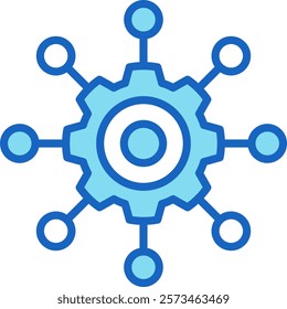 Integration Icon Blue Vector Illustration