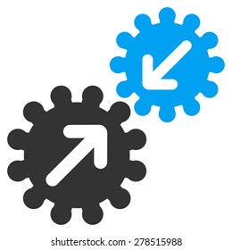 Integration Icon From Business Bicolor Set. This Isolated Flat Symbol Uses Modern Corporation Light Blue And Gray Colors.