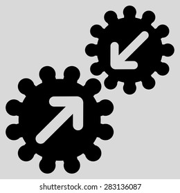 Integration icon from Business Bicolor Set. Vector style: flat symbol, black color, rounded angles, light gray background.