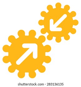 Integration icon from Business Bicolor Set. Vector style: flat symbol, yellow color, rounded angles, white background.