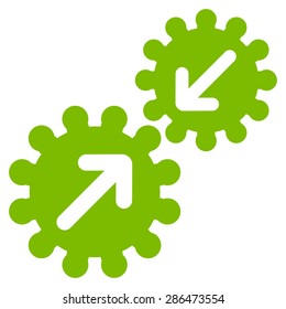 Integration icon from Business Bicolor Set. Vector style: flat symbol, eco green color, rounded angles, white background.
