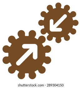 Integration icon from Business Bicolor Set. Vector style: flat symbol, brown color, rounded angles, white background.