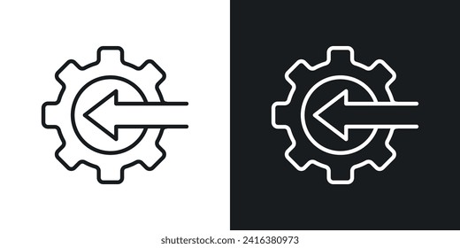 Integration icon designed in a line style on white background.