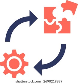 Integration Icon Glyph Color Vector Illustration