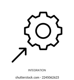 integration icon. Line Art Style Design Isolated On White Background