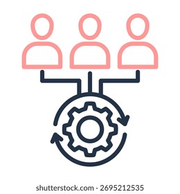 Ilustración vectorial de diseño de color de línea de icono de integración